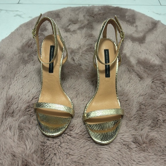 French Connection Shoes - French Connection Tessa 3” Gold Heels